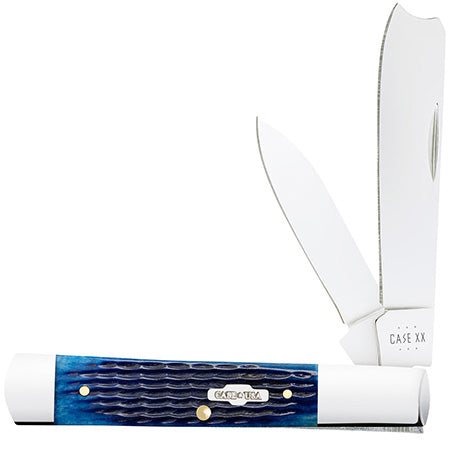 Case Razor Folding Knife - Blue Bone Corn Cob Jig - 02798
