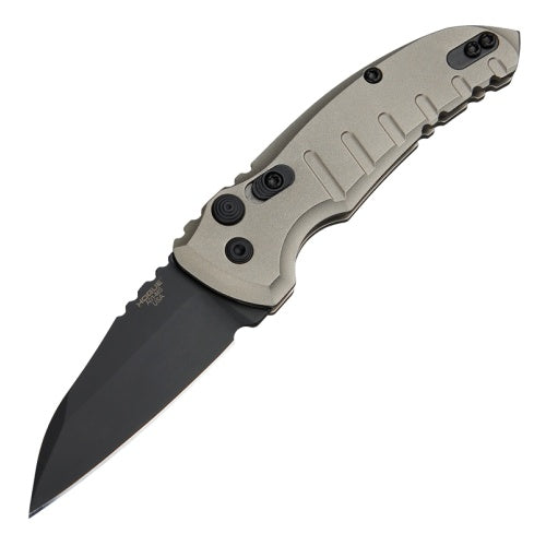 Hogue Knives A01-Microswitch Auto - Wharncliffe CPM-154 Black Cerakote Blade - FDE Aluminum Handle - 24107