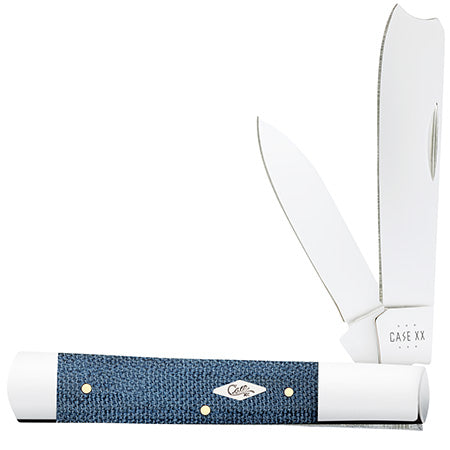 Case Razor Folding Knife - Smooth Blue Denim Canvas - 60516