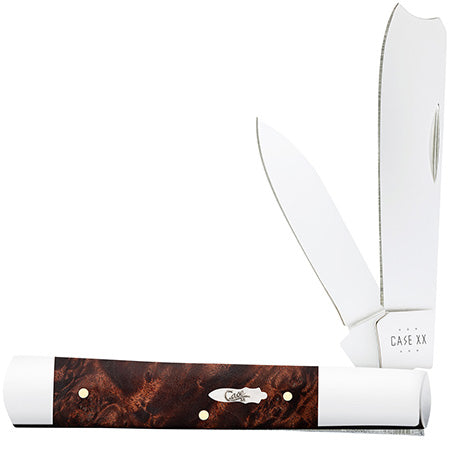 Case Razor Folding Knife - Smooth Brown Maple Burl Wood - 64058