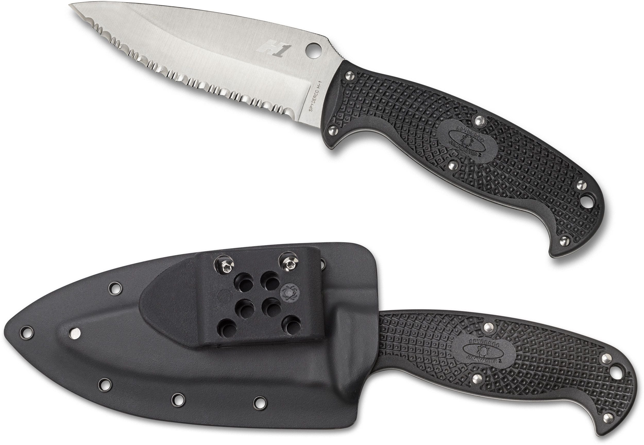 Spyderco FB24SBK2 Jumpmaster 2 Fixed Blade - Black FRN G10 - H2
