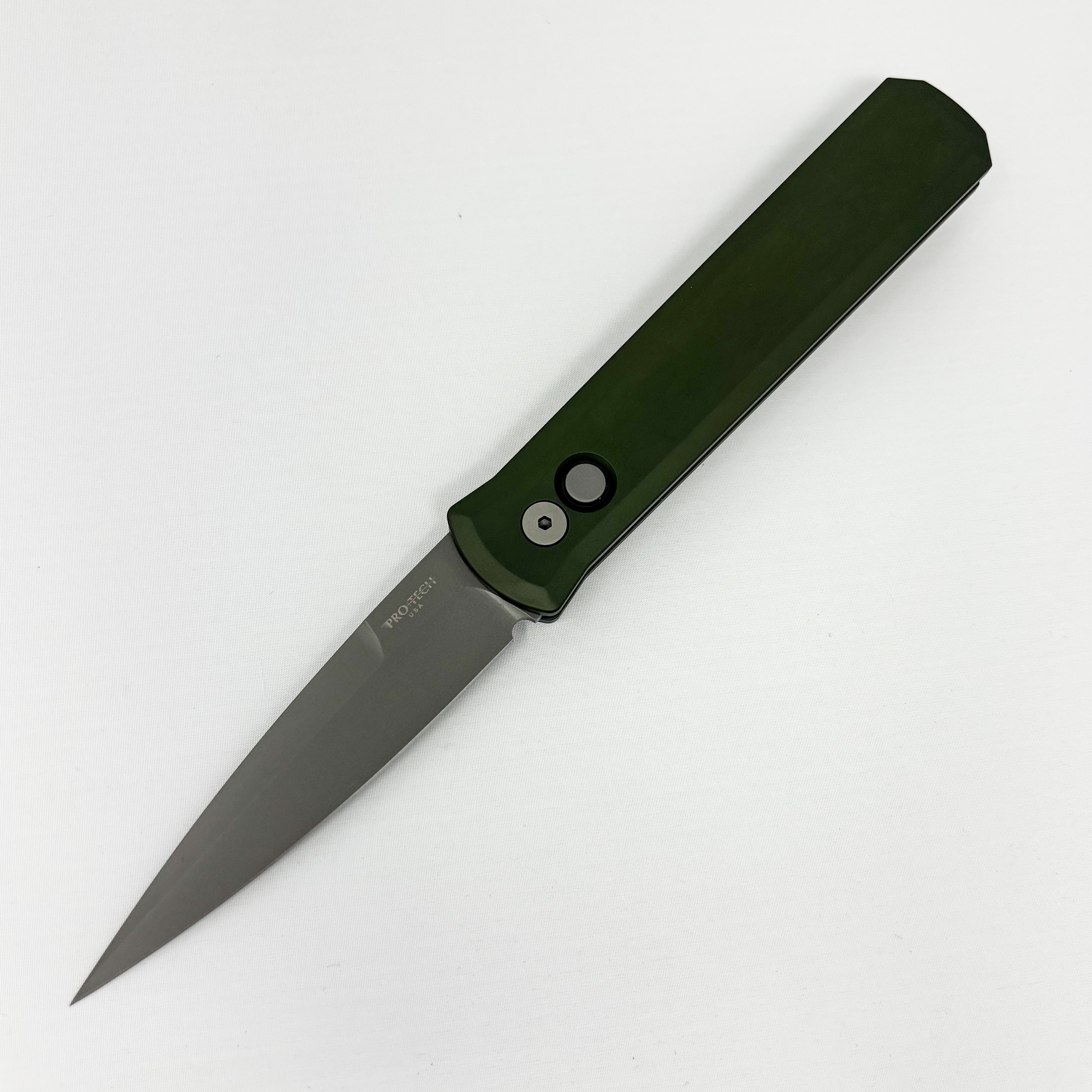 Pro-Tech Knives Godfather - OD Green Handle - Blasted Blade - 920-Green