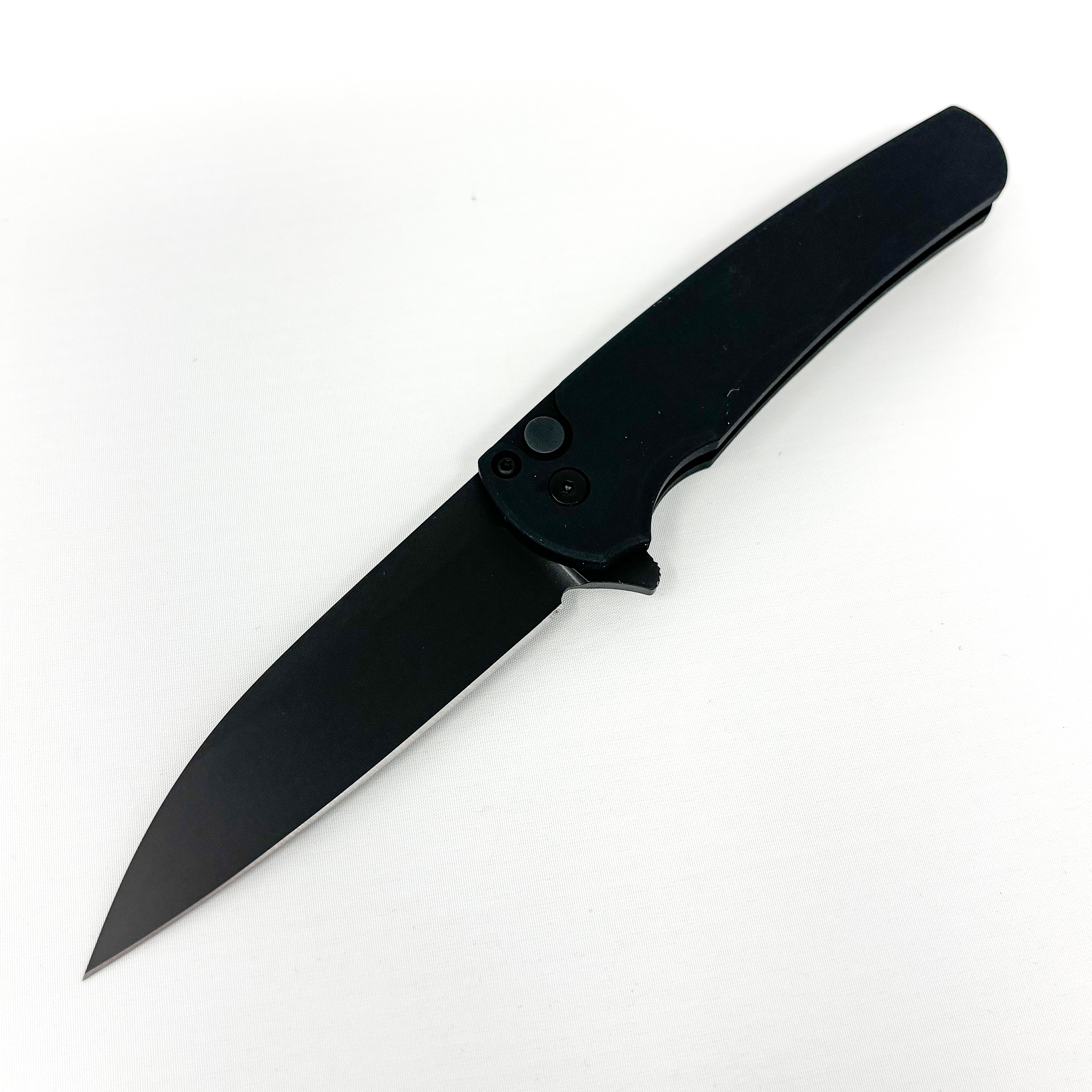 Pro-Tech Knives Malibu Flipper - Black Handle - Black DLC MagnaCut Blade - 5303