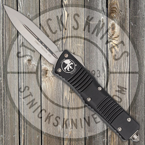 Microtech - Combat Troodon - Satin Standard - Double Edge - Black Chassis - 142-4