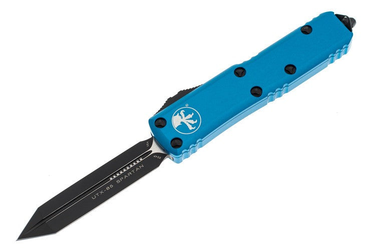 Microtech UTX-85 - Spartan Blade - Black Hardware - Blue Chassis - 230-1BL