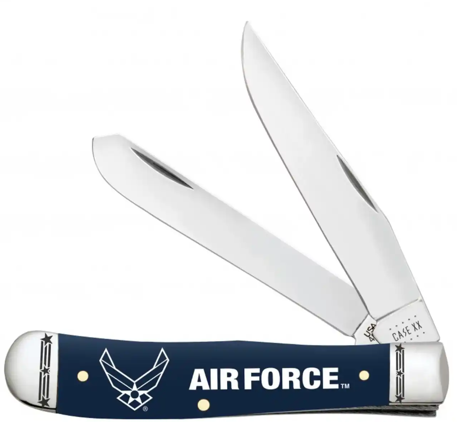 Case Trapper - U.S. Air Force - Embellished Smooth Navy Synthetic Handle - 32400