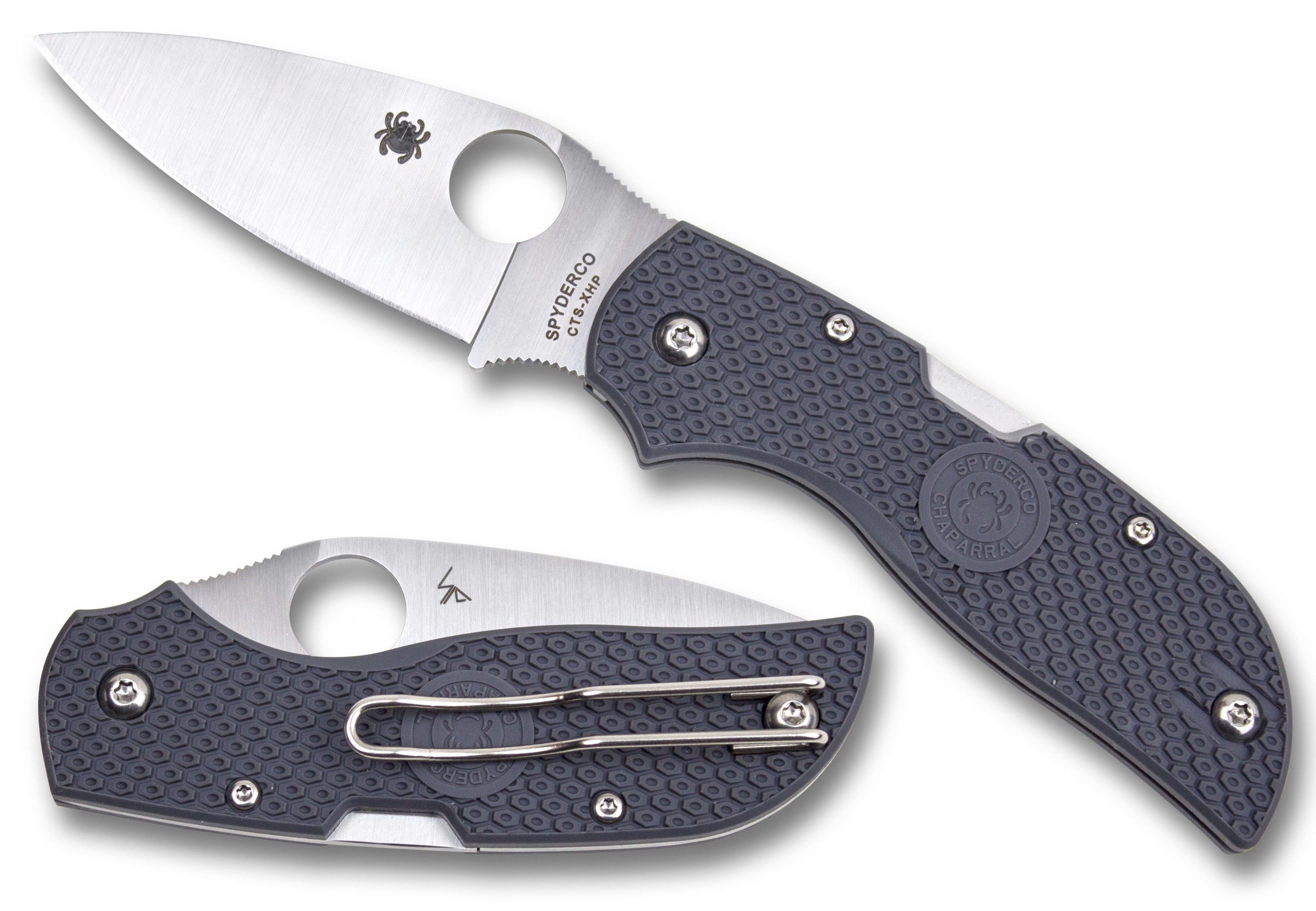 Spyderco Chaparral Lightweight - Plain Edge CTS-XHP - Gray FRN Handle - C152PGY