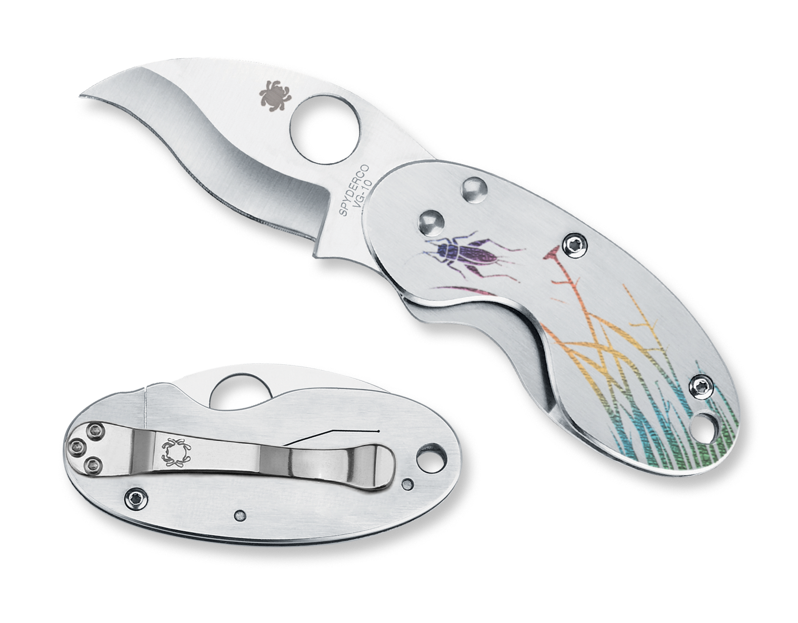 Spyderco Cricket - Stainless Steel Tatoo Handle - C29PT | St