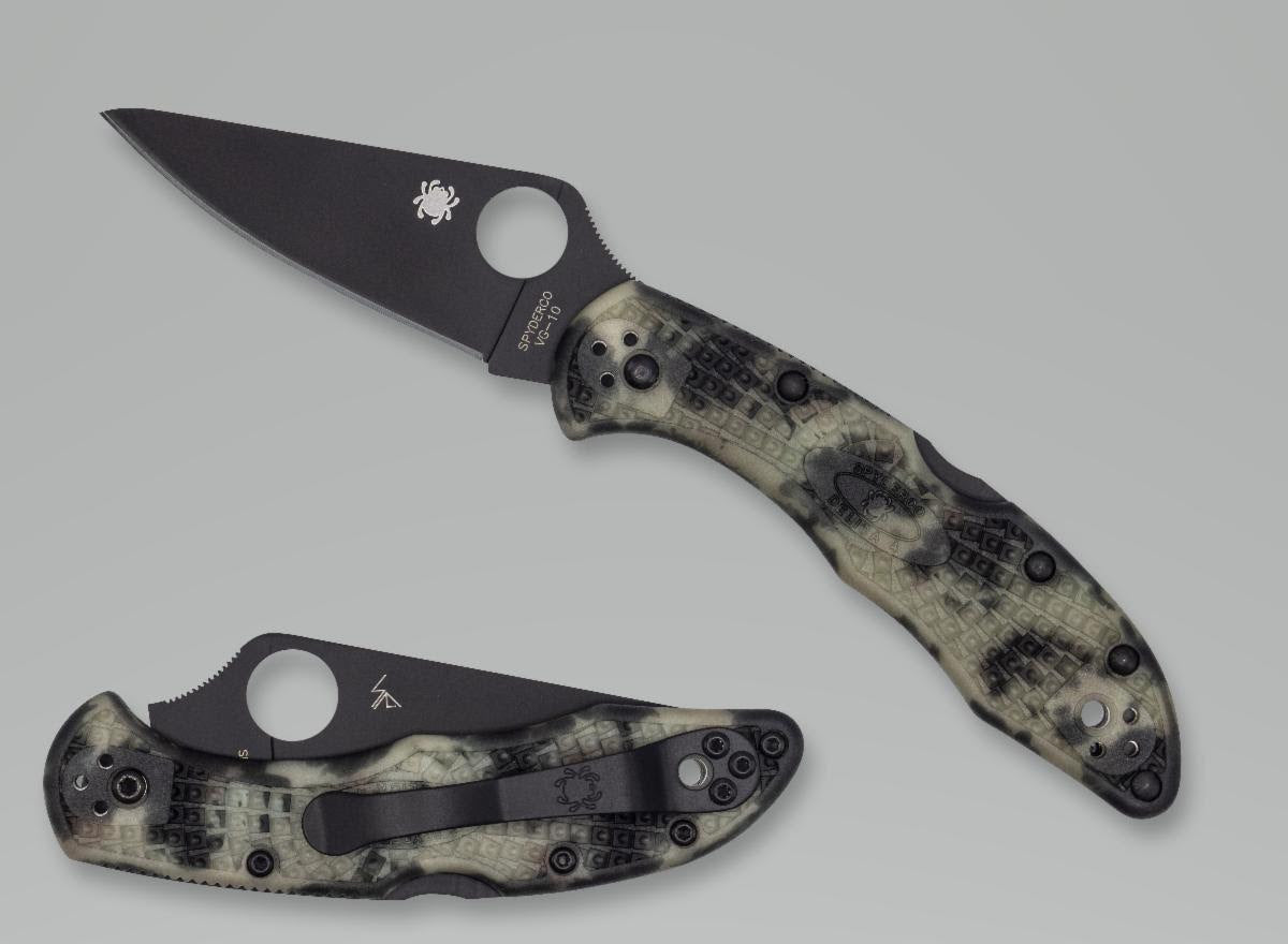 Spyderco Delica 4 - Plain DLC VG-10 Blade - Glow in the Dark ZOME 