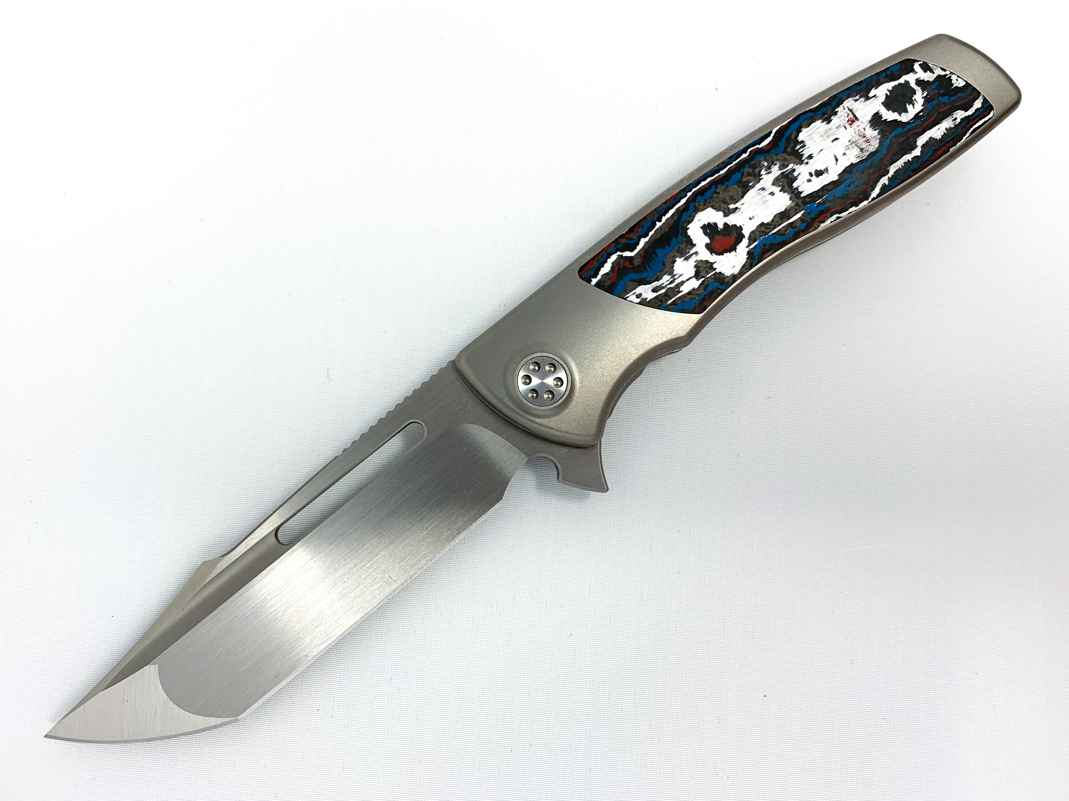 Sharp By Design Mini Evo - M390 Harpoon Point Blade - Fat Carbon "Nebula" Inlay - Titanium Handle - CLOSEOUT