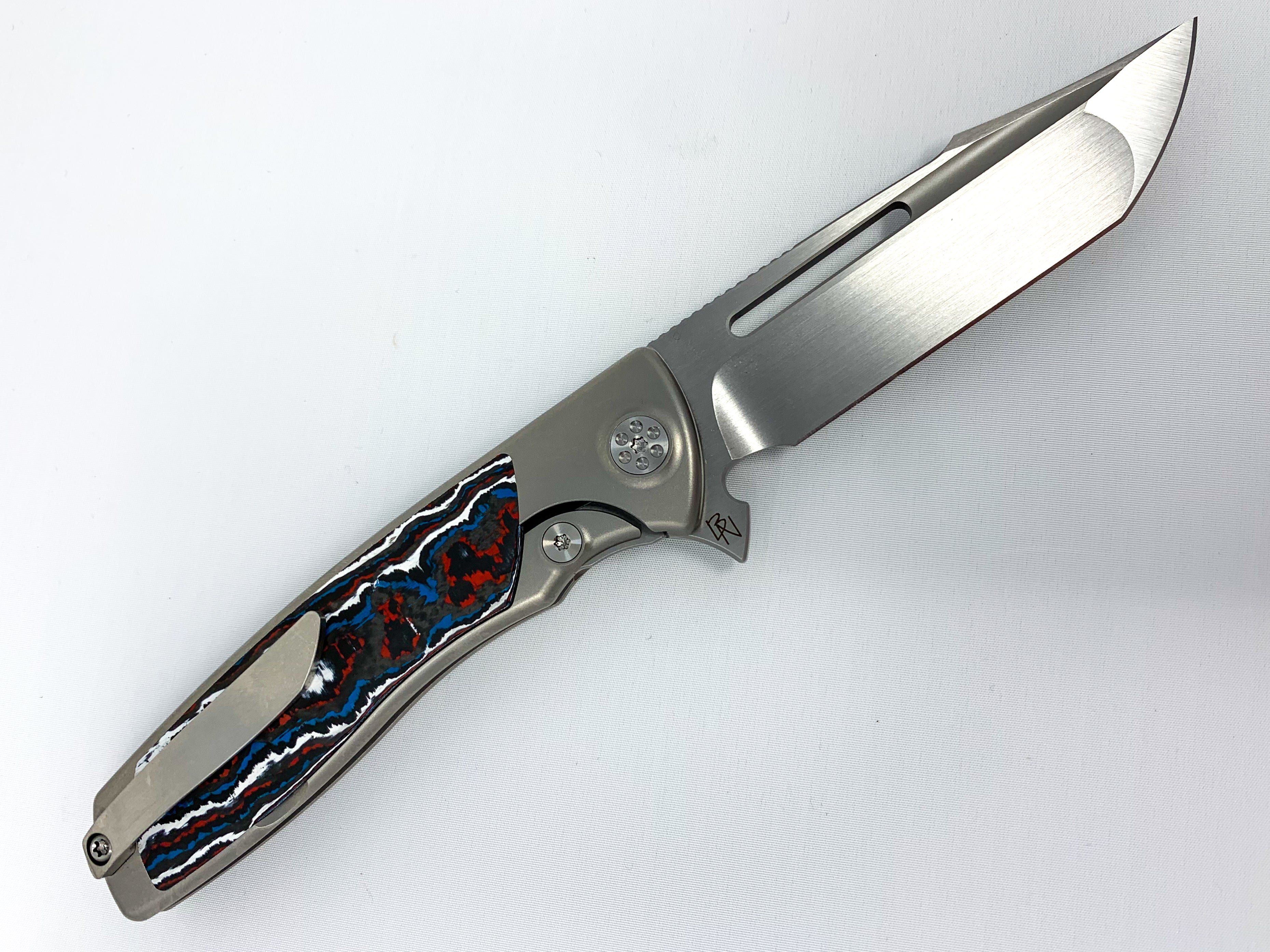 Sharp By Design Mini Evo - M390 Harpoon Point Blade - Fat Carbon "Nebula" Inlay - Titanium Handle - CLOSEOUT - 0