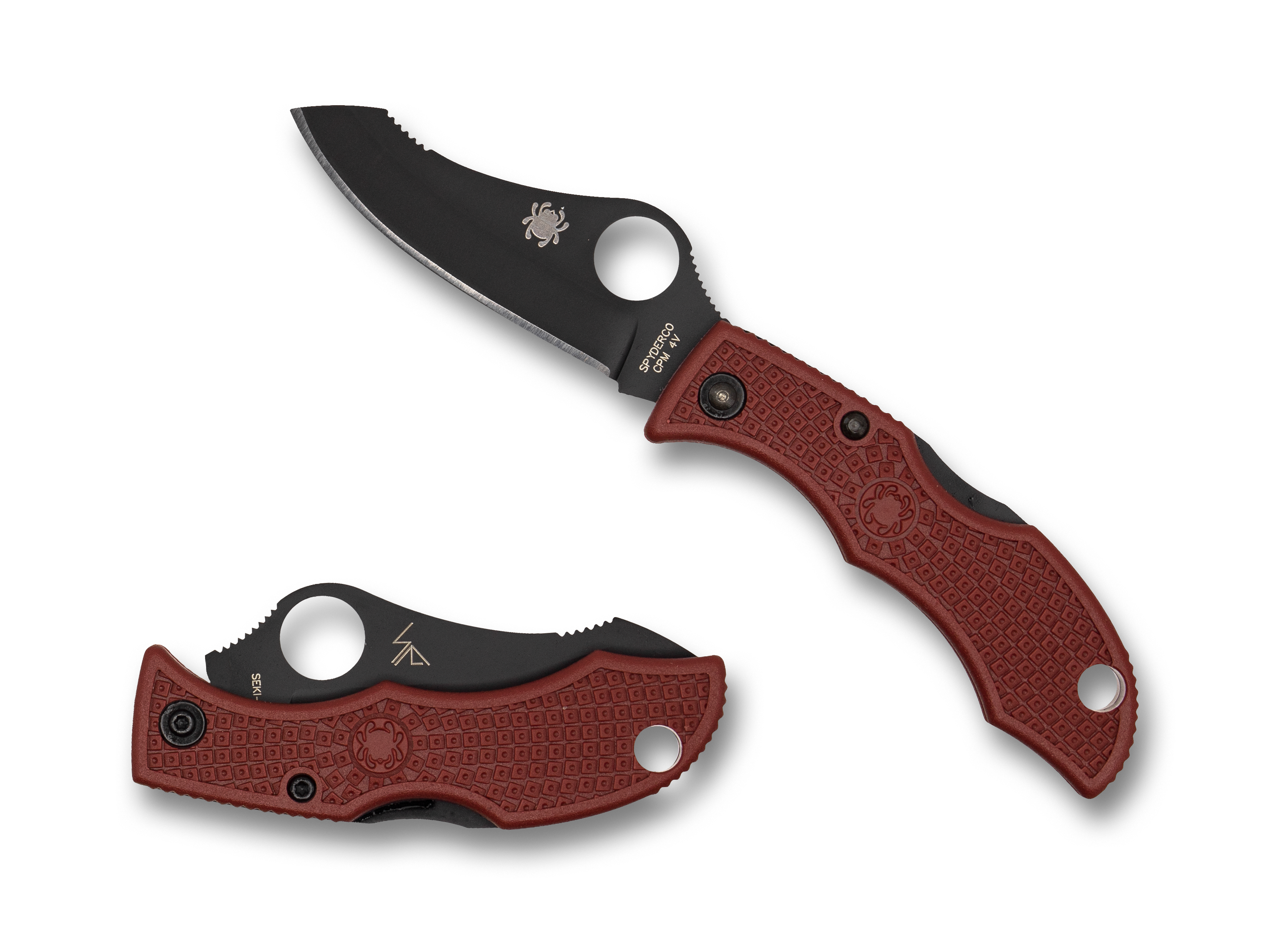 スノーボード Exclusively for Killer Phantom Spyderco Jester - St. Nick's Exclusive - Red FRN - CPM-4V