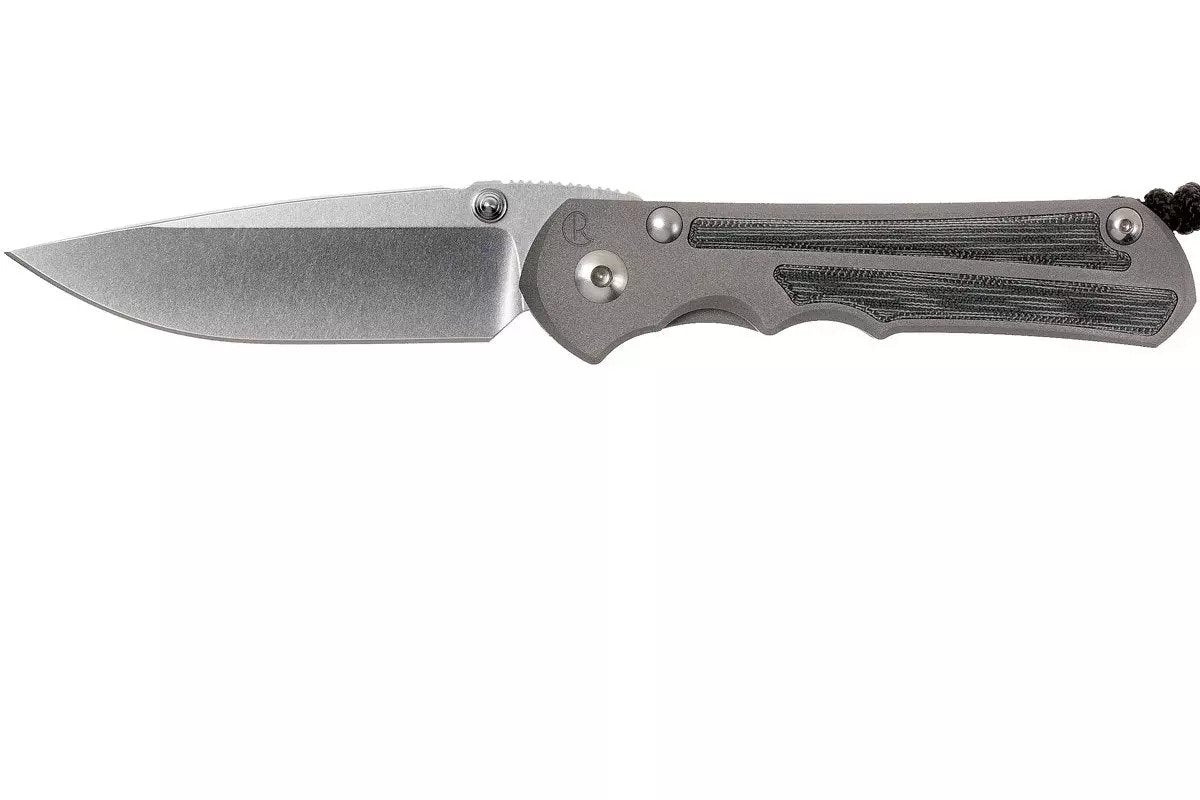 Chris Reeve Knives Large Inkosi - Drop Point Blade - Black Canvas Micarta Inlay - LIN-1012