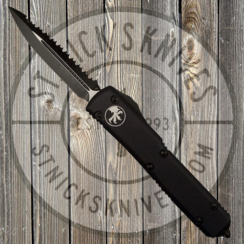 Microtech - Ultratech - Double Edge - Black Hardware - Black Chassis - Fully Serrated - 122-3T