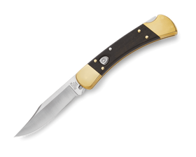 Buck 110 Auto - Ebony Wood-Brass Handle - Clip Point Blade - 11197 - SNK/WTO - Home Office