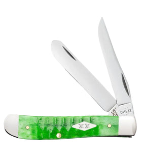 Case XX Mini Trapper - Bright Green Bone Handle - Tru-Sharp Steel - 11441 - SNK/WTO - Home Office