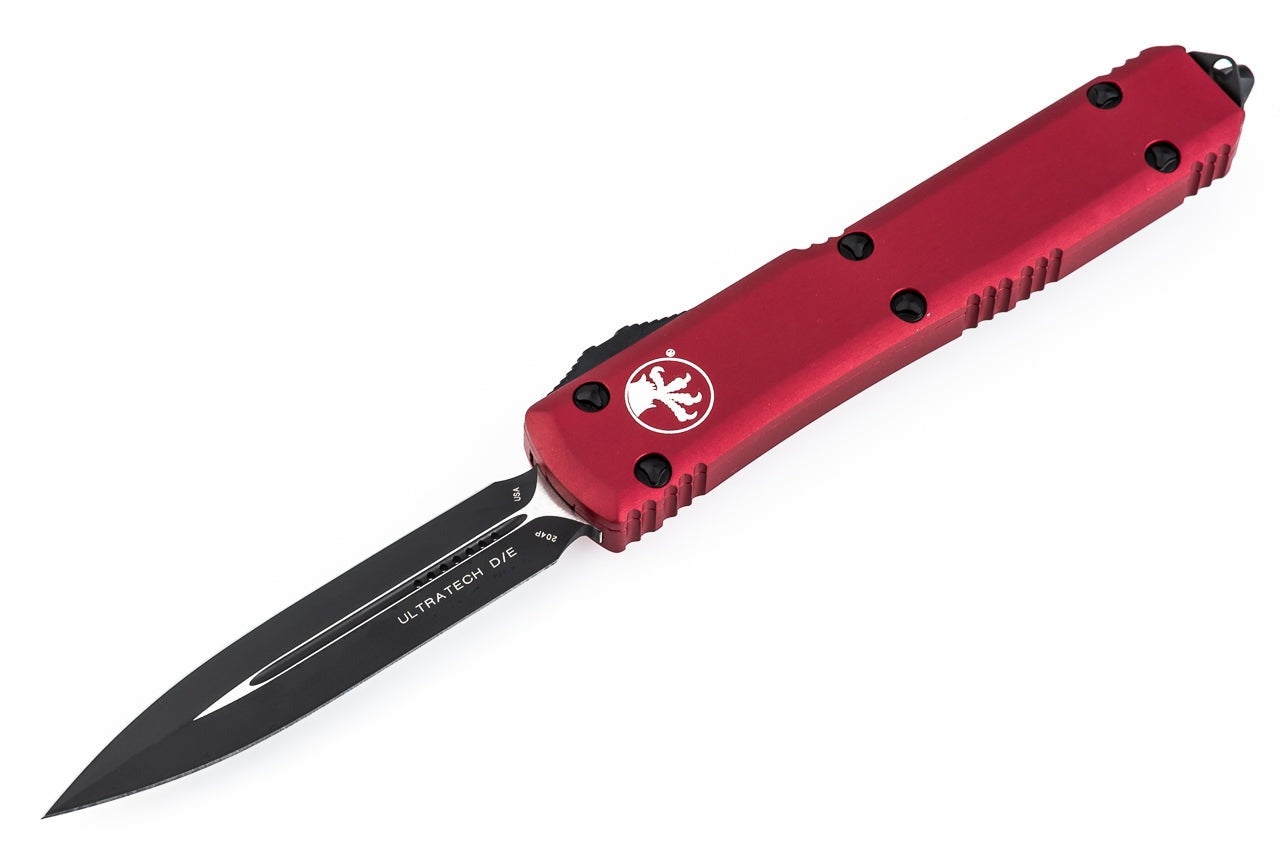 Microtech Ultratech - Double Edge - Black Hardware & Blade - Red Chassis - 122-1RD