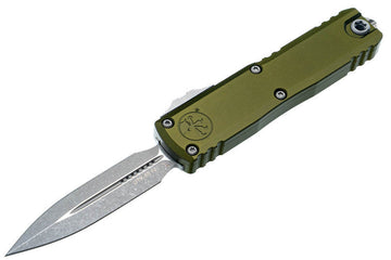 Microtech UTX-85 Gen IV - OD Green Handle - D/E Apocalyptic - 12324-10APOD