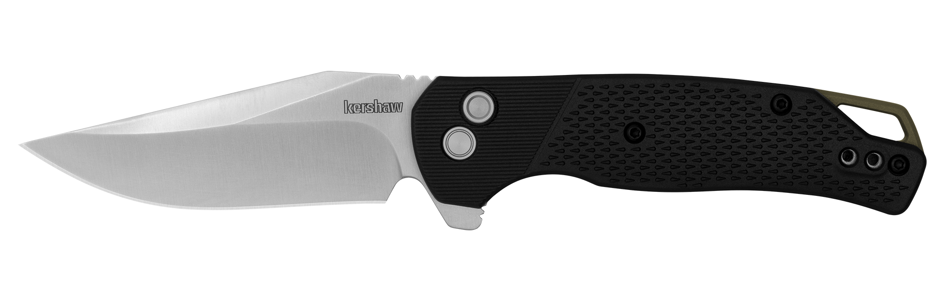 Kershaw Runoff - Button Lock - KVT Ball Bearings - 8Cr13MoV Steel - Black GFN Handle - 1429