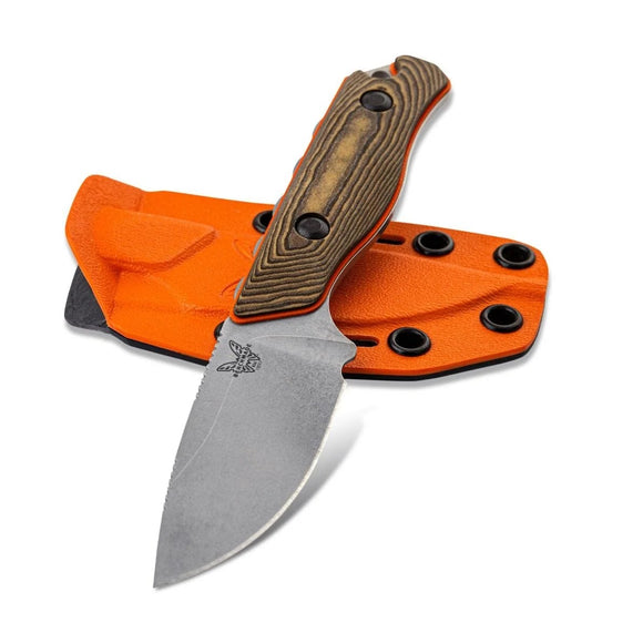Benchmade Hidden Canyon Fixed Blade - Richlite/Orange G10 Handle - CPM-S90V - 15017-1