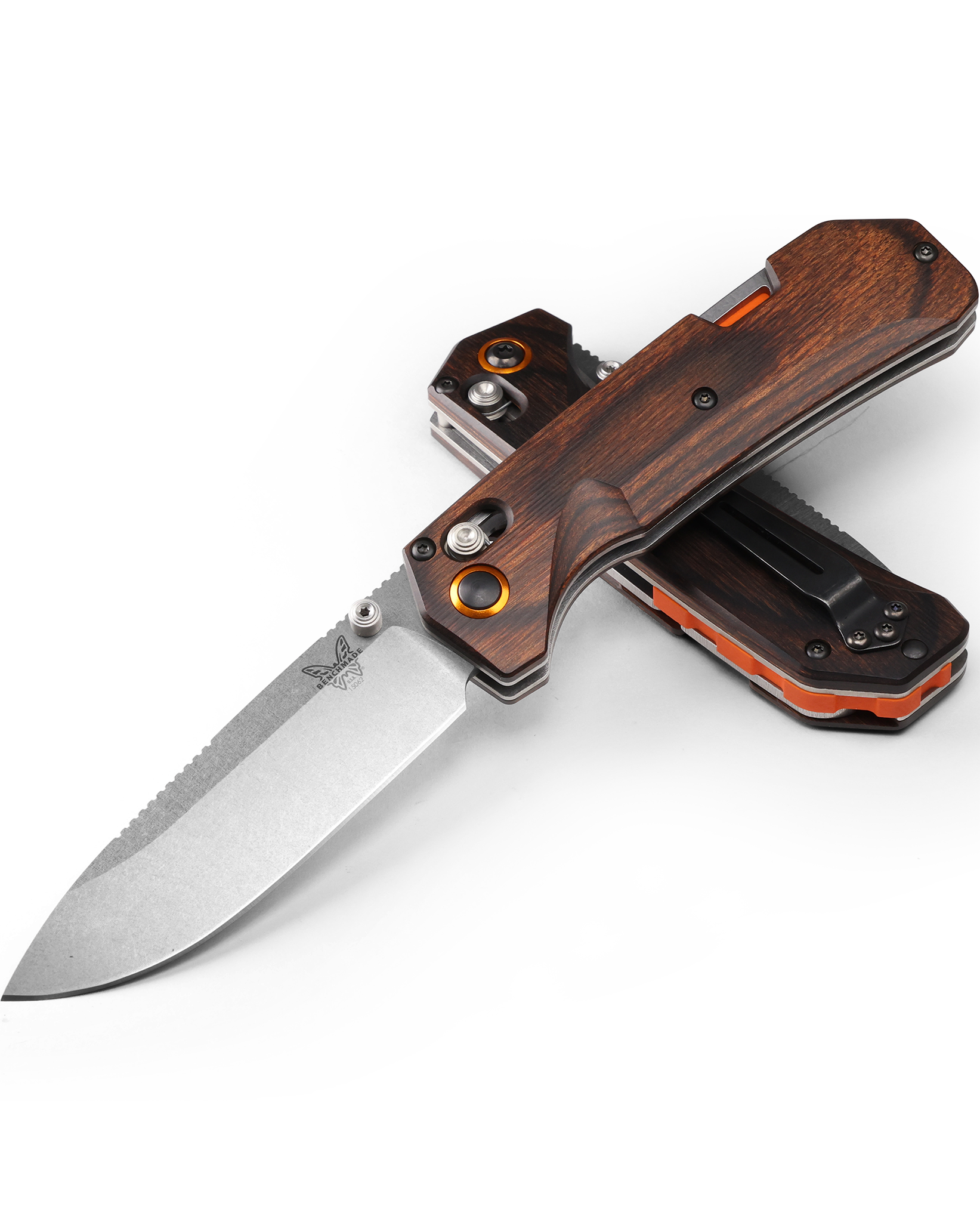 Benchmade Grizzly Creek - Wood Handle - AXIS Lock w/ Gut Hook - 15062