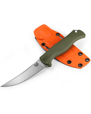 Benchmade Meatcrafter 4" - OD Green Santoprene Handle - CPM-154 - Fixed Blade - 15505