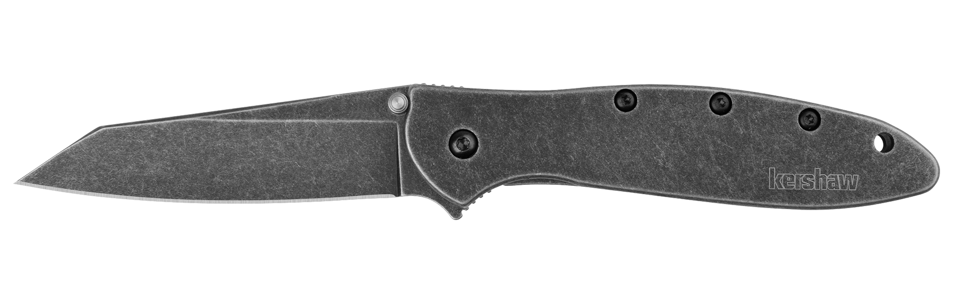 Kershaw Random Leek - Assisted Opening - Stainless Handle - Blackwash Finish - 1660RBW