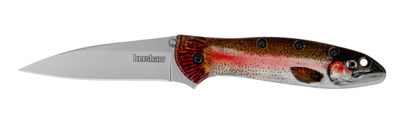 Kershaw Leek Trout - Assisted Opening - Painted Stainless Handle - 1660TROUT