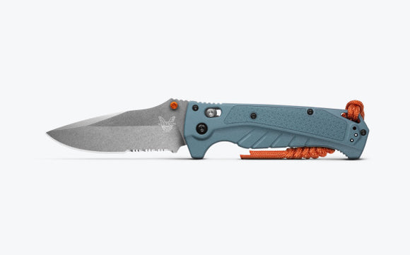 Benchmade Adira - Depth Blue Grivory Handle - Axis Lock - Serrated CPM-Magnacut - 18060S
