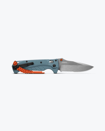 Benchmade Adira - Depth Blue Grivory Handle - Axis Lock - Serrated CPM-Magnacut - 18060S - 0