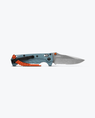 Benchmade Mini Adira - Depth Blue Grivory Handle - Axis Lock - Serrated CPM-Magnacut - 18065S - 0