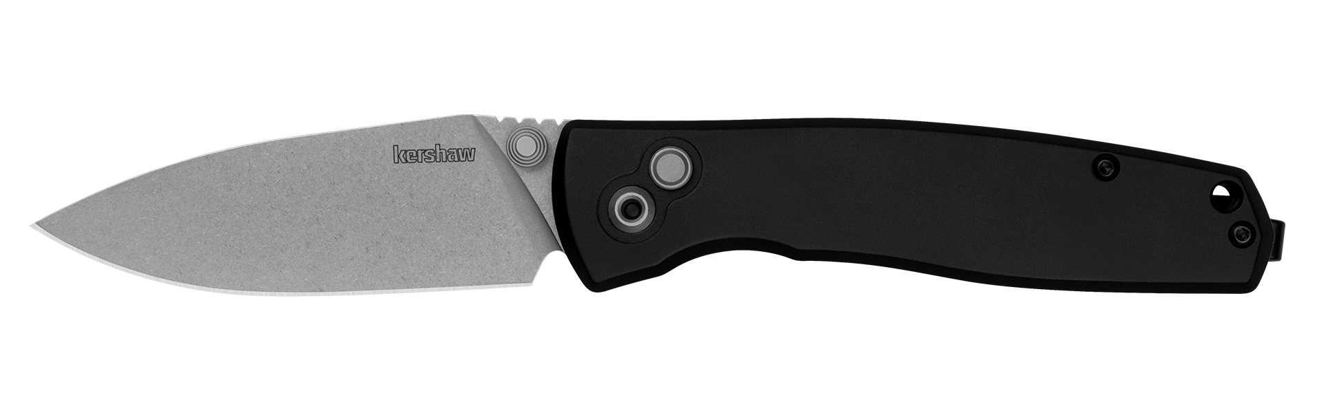 Kershaw Kindred - Button Lock - KVT Ball Bearings - D2 Steel - Black Aluminum Handle - 2053