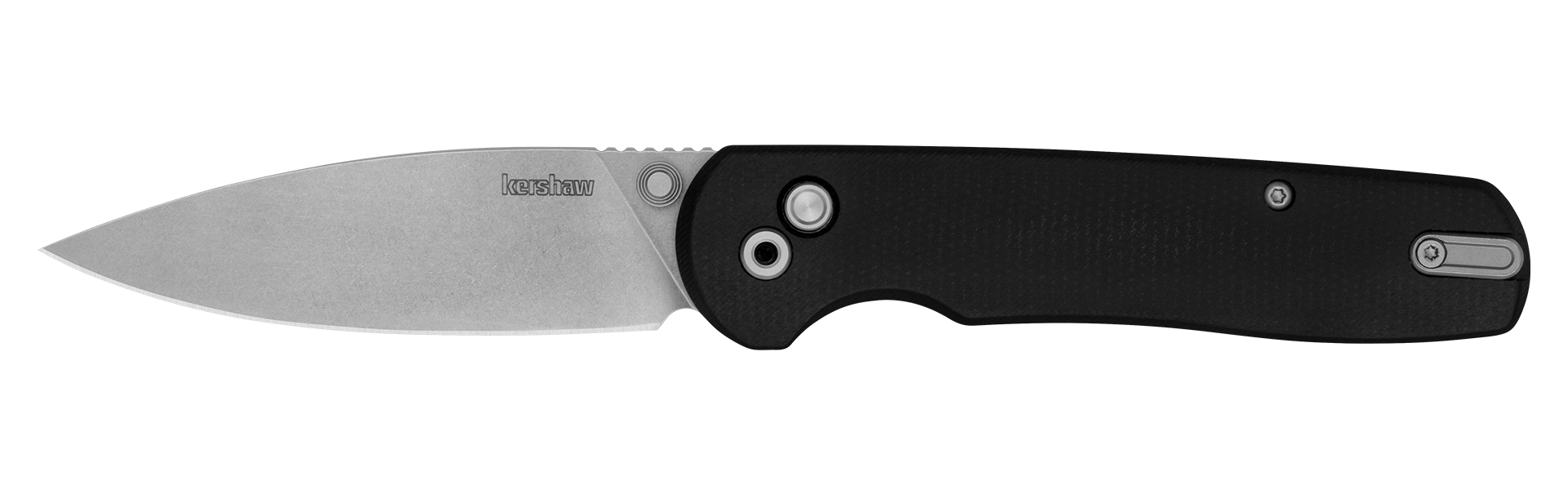 Kershaw Remnant- Button Lock - KVT Ball Bearings - D2 Steel - Black Linen Micarta Handle - 2054