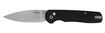 Kershaw Remnant- Button Lock - KVT Ball Bearings - D2 Steel - Black Linen Micarta Handle - 2054