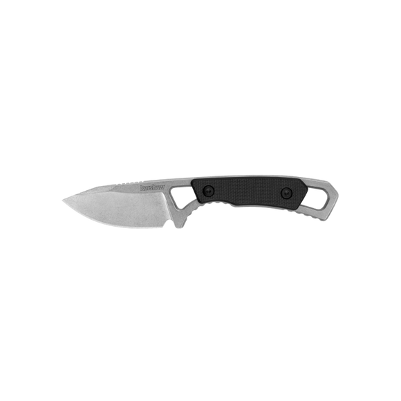 Kershaw Brace Fixed Blade Neck Knife 2" - Black GFN Handles - Stonewashed Drop Point Blade - 2085 BRACE