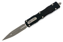 Microtech Dirac Delta - Double Edge Apocalyptic Blade - Black Handle - 227-10AP-1