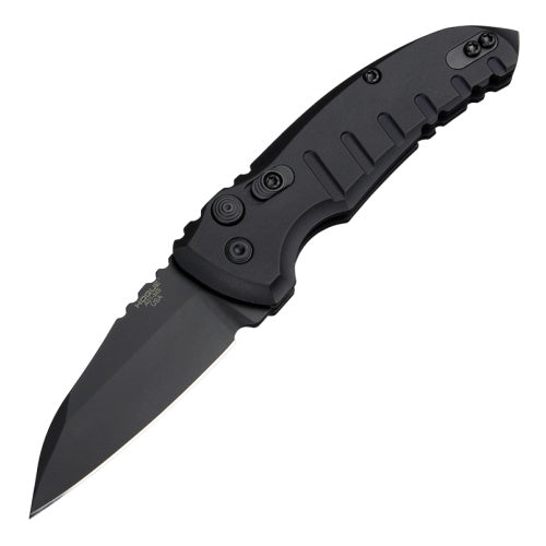 Hogue Knives A01-Microswitch Auto - Wharncliffe CPM-154 Black Cerakote Blade - Black Aluminum Handle - 24106