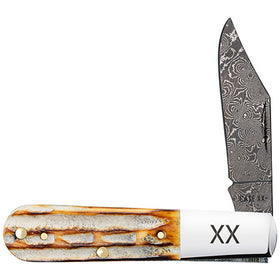 Case Barlow - Burnt Natural Bone - Deep Canyon Jig - Damascus Blade - 27232