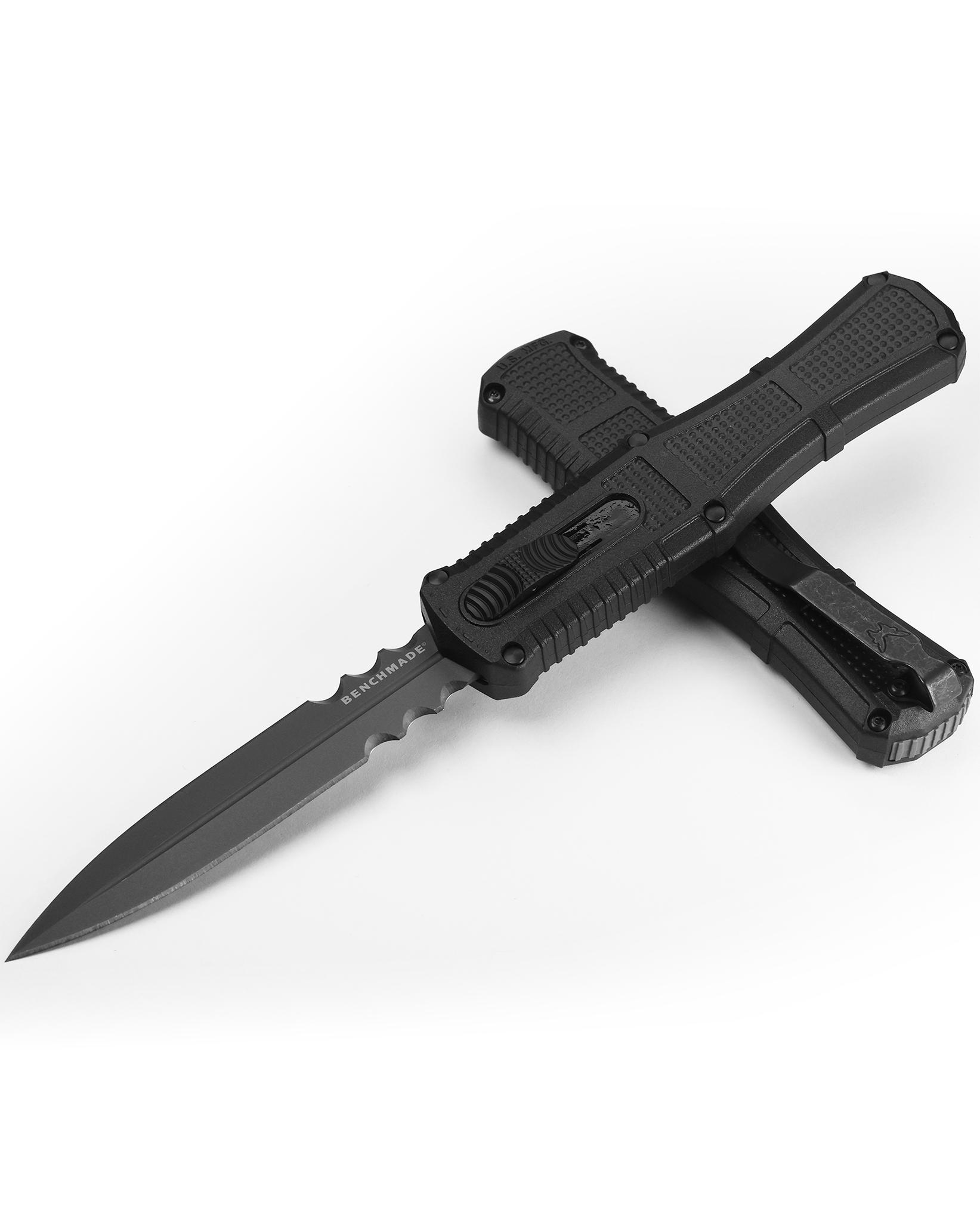 Benchmade Claymore OTF - Automatic - Black Grivory Handle - Serrated CPM-D2 - 3370SGY