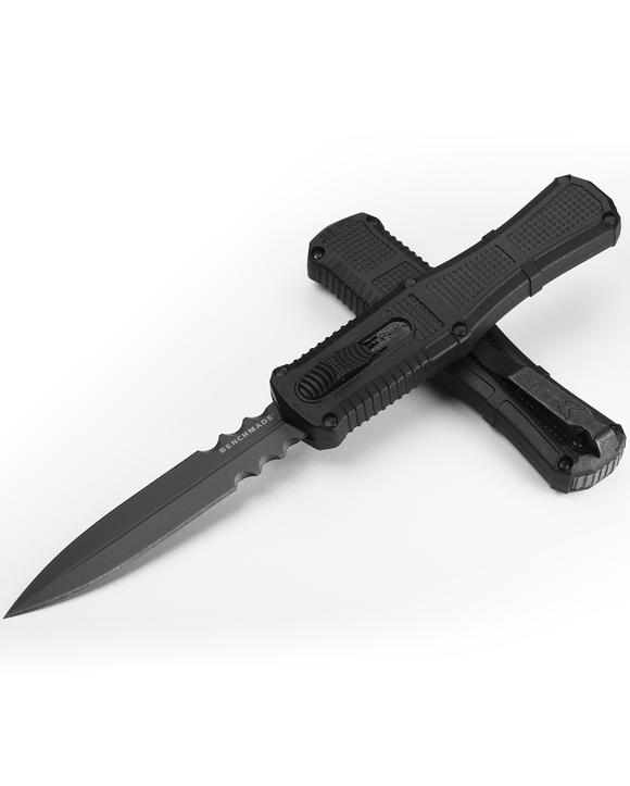 Benchmade Claymore OTF - Automatic - Black Grivory Handle - Serrated CPM-D2 - 3370SGY
