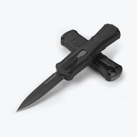Benchmade Mini Claymore OTF - Automatic - Black Grivory Handle - Plain CPM-D2 - 3375GY