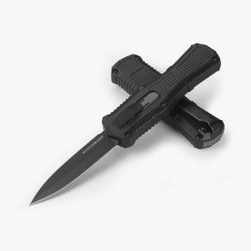 Benchmade Mini Claymore OTF - Automatic - Black Grivory Handle - Plain CPM-D2 - 3375GY
