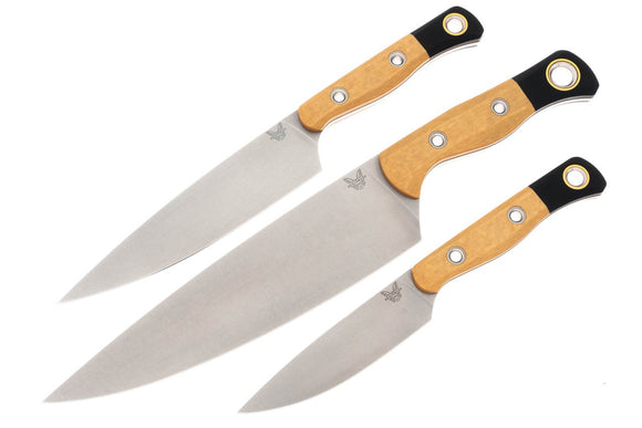 Benchmade 3 Piece Kitchen Knife Set - Maple Valley Richlite - 4000-02