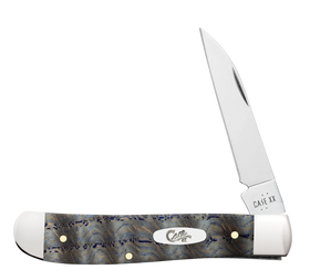 Case Mini Trapper - Smooth Blue Curly Oak Wood Handle - Tru-Sharp Steel - 47491 - SNK/WTO - Home Office