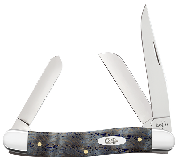 Case Medium Stockman - Smooth Blue Curly Oak Wood Handle - Tru-Sharp Steel - 47492 - SNK/WTO - Home Office