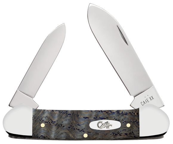 Case XX Canoe - Smooth Blue Curly Oak Wood Handle - Tru-Sharp Steel - 47496 - SNK/WTO - Home Office