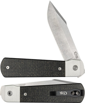 Case Knives Longhouse - Liner Lock - CPM-20CV - Black Burlap Micarta - 50190