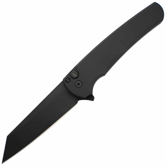 Pro-Tech Knives Malibu Flipper - Black Operator Handle - Black DLC MagnaCut Blade - 5403-OP