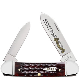 Case XX Canoe - Pocket Worn Mahogany Bone - Fluted Bolsters - Tru-Sharp Steel - 55235 - SNK/WTO - Home Office