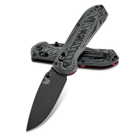 Benchmade Freek - Grey/Black G10 - CPM-M4 - Plain Edge - Red Liners and Standoffs - 560BK-1